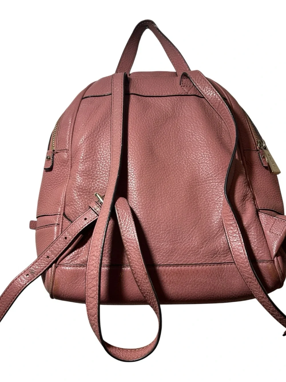 Michael Kors Rhea Medium Leather Backpack Dusty Rose Pink Pebbled Leather